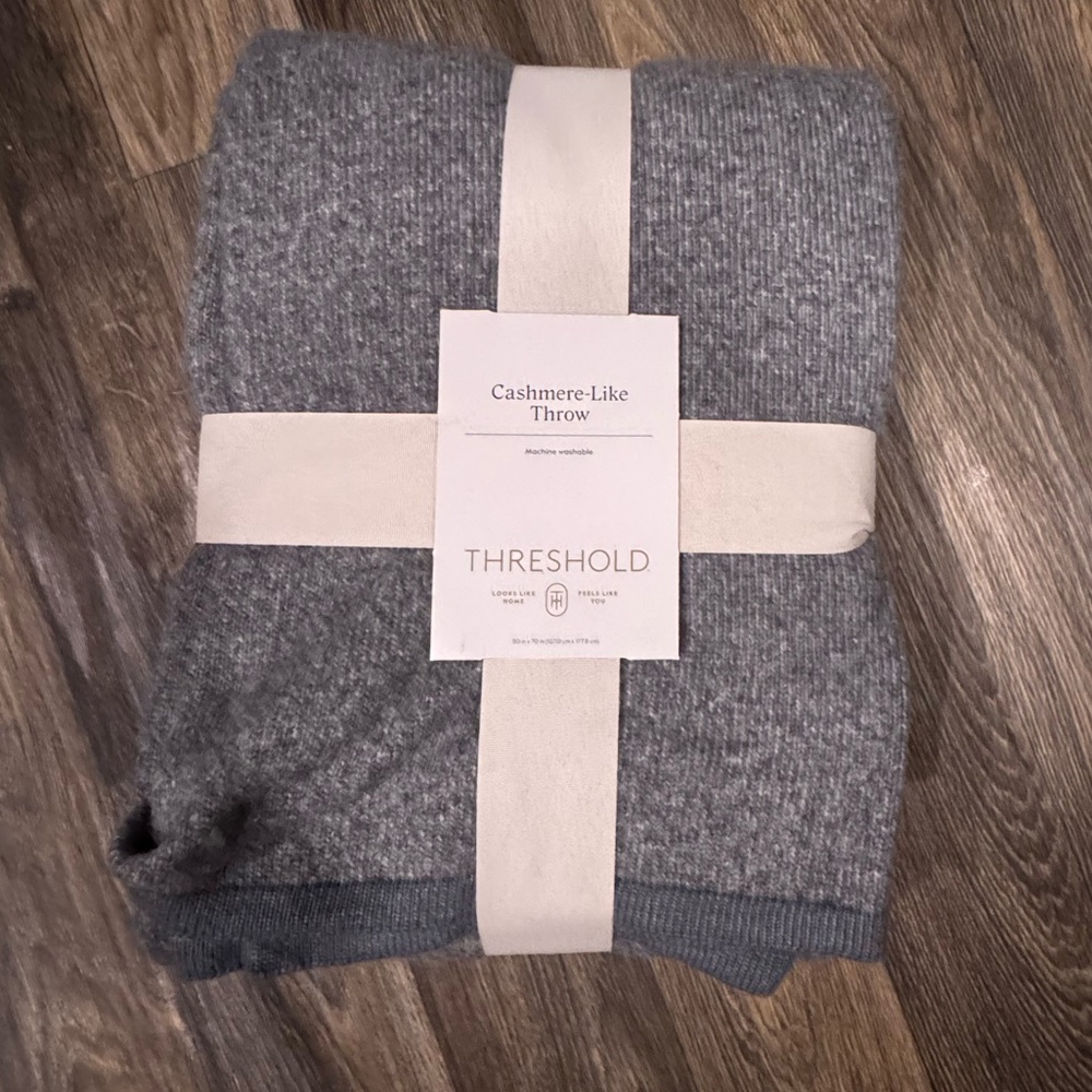 Threshold Gray Cashmere-Like Throw